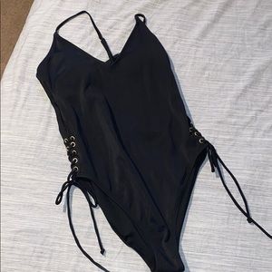Black one piece swimsuit